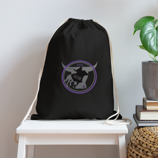 Cotton Drawstring Bag - black