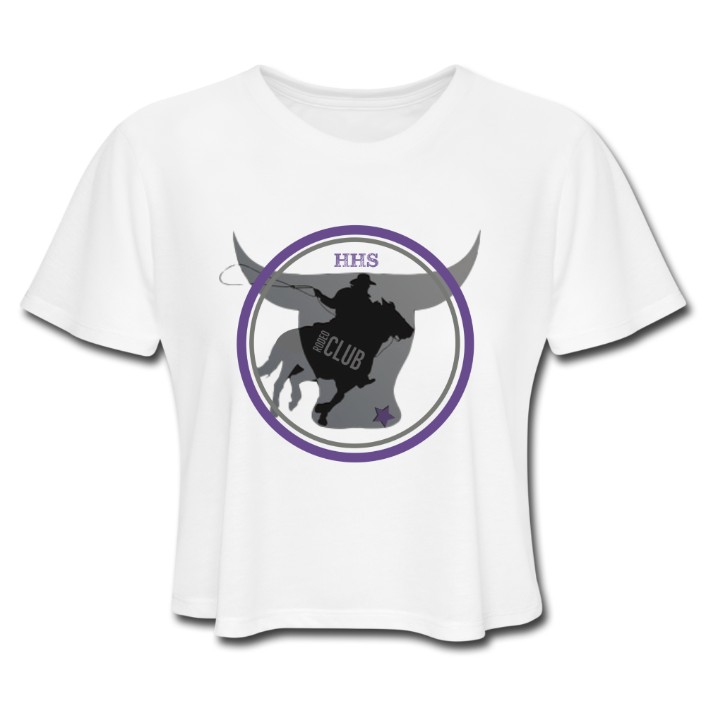 Women's Cropped T-Shirt The Bull - white