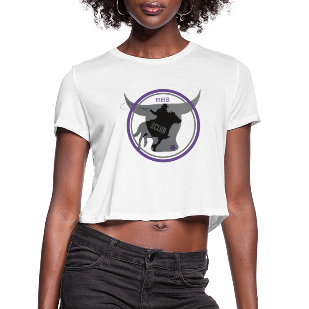 Women's Cropped T-Shirt The Bull - white