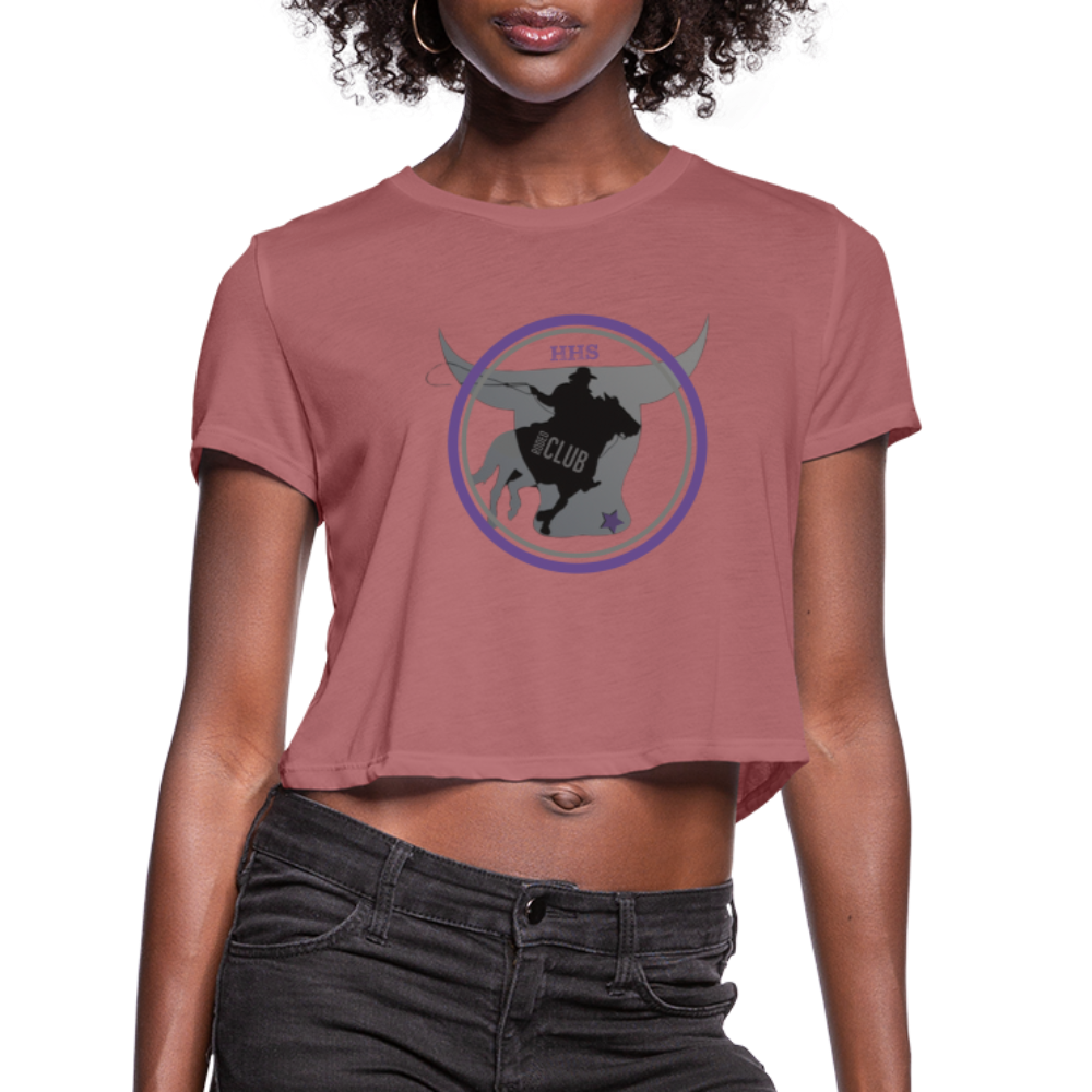 Women's Cropped T-Shirt The Bull - mauve