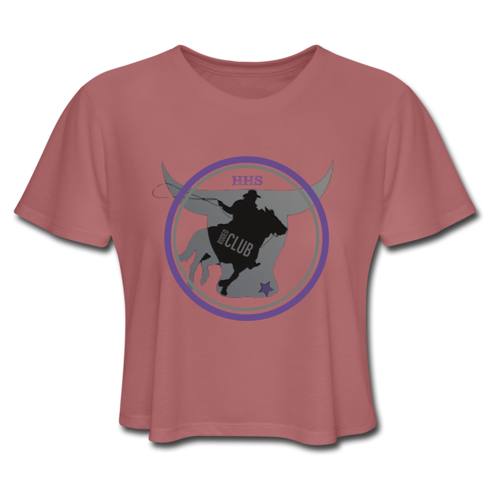 Women's Cropped T-Shirt The Bull - mauve